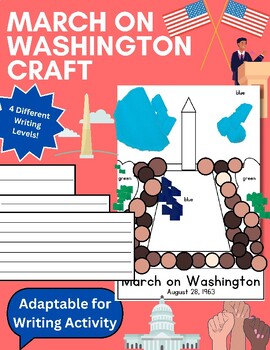 Preview of March On Washington Tear Art Civil Rights Writing Craft- Black History Month