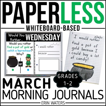 Preview of March 1st Grade + 2nd Grade Morning Work - 1st + 2nd Grade Writing Prompts