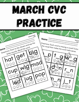 Preview of March Phonics/CVC Reading-Small Group Interventions-St. Patrick's Day Centers