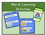 March Phonics and Math Activities for Centers, Pocket Char