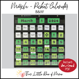 March - Pocket Calendar - Printable - DIY - Classroom Decoration