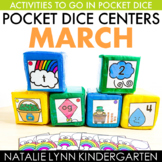 March Pocket Dice Centers | Kindergarten Math & Literacy Centers