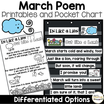 March Poem: Printables and Pocket Chart by Down in Kinderville | TpT