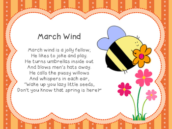 March Poems and Songs by Geaux First Grade | Teachers Pay Teachers