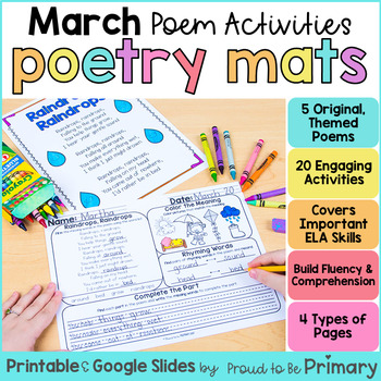 Preview of March Spring St. Patty's Day Poems of the Week & Poetry Comprehension Activities