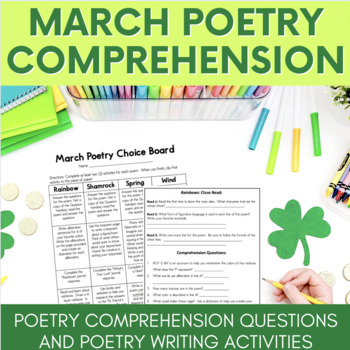 Preview of March Poetry Comprehension Activities