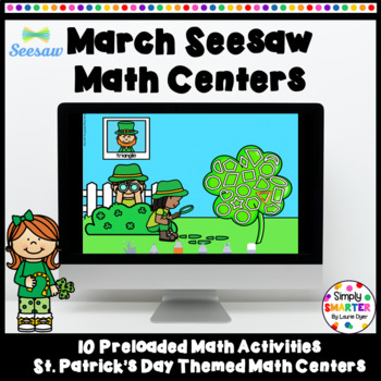Preview of March Preloaded Seesaw Kindergarten Math Centers