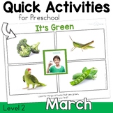 March Speech Therapy Quick Activities for Preschool with P