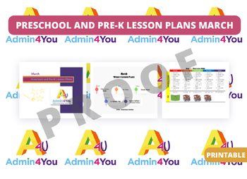 Preview of March Preschool and Pre-K Lesson Plans Bundle