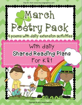 Preview of March Poetry Pack ~ w/ daily Shared Reading Plans {Common Core Aligned}