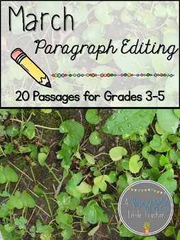 Preview of March Print & Go Paragraph Editing: 20 Passages for Grades 3-5