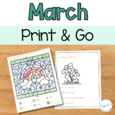 March Print & Go Worksheets - Reading Comprehension & Life Skills
