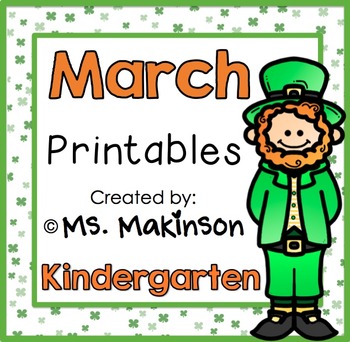Preview of March Printables - Kindergarten Literacy and Math