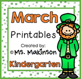 March Printables - Kindergarten Literacy and Math