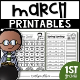 March Printables - Math and Literacy Packet for First Grade