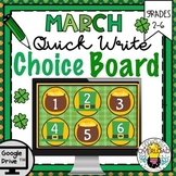 March Quick Write Choice Board: Digital writing prompts wi