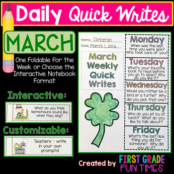 Preview of St. Patrick's Day - March Quick Writes