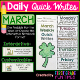 St. Patrick's Day - March Quick Writes