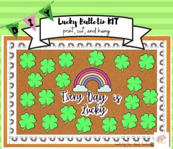 Preview of March Rainbow St. Patricks Day Bulletin Board Kit
