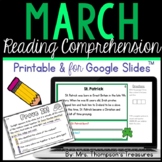 March Reading Comprehension Printable & for Google Slides™