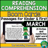 March Reading Comprehension for Kinder and First BOOM CARDS™