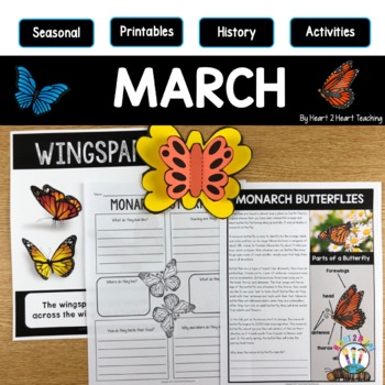 Preview of March Reading Comprehension Activities Spring Nonfiction Passages & Craft
