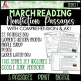 March Reading Passages Series 1 Set of 5, w/ Comprehension