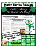 March Review Passages *St. Patricks Day!* 4 Passages with 