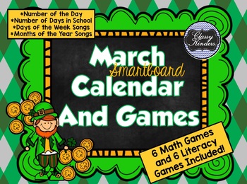 Preview of March SMARTboard Calendar and Games!