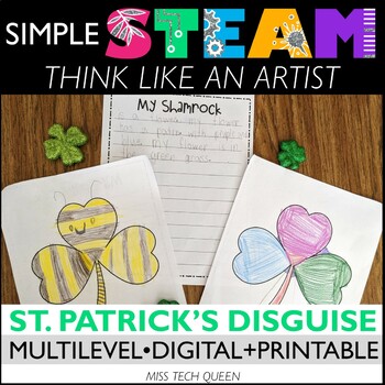 Preview of Finish the Doodle March STEAM Challenge St Patrick's Drawing Leprechaun Craft