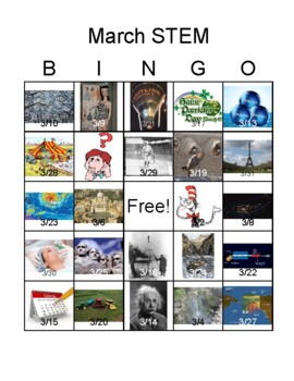 Preview of March STEM Bingo for Middle School and High School