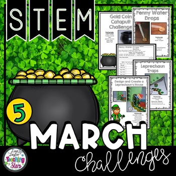Preview of March STEM Challenges | Google Classroom| St Patrick's Day Activities