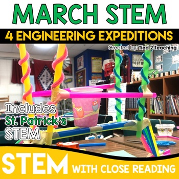 Preview of March STEM Challenges with St. Patrick's Day STEM and Basketball STEM Activities
