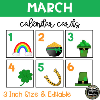 March Saint Patrick s Day Calendar Cards (3 INCH) by Live2Learn with Laurin
