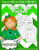 March (Saint Patrick's Day) PRINT and GO Packet [Kindergarten]