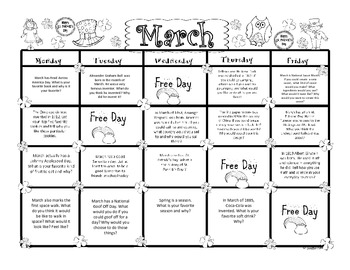 March Second Grade Writing Prompts and Journal Pages (CCS Aligned)