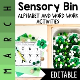 March Sensory Bin | Alphabet and Sight Words Center | Editable