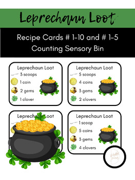 Preview of March Sensory Bin | St. Patrick's Day | Leprechaun Loot Recipe Cards