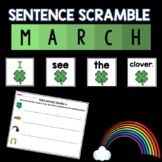 March Sentence Scramble | Centers | Kindergarten