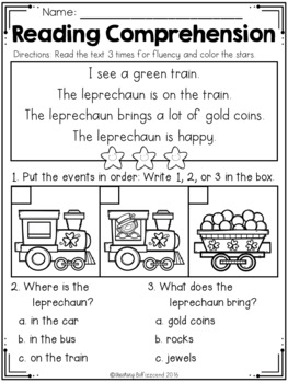 March Sequencing Reading Comprehension by Teaching Biilfizzcend | TpT