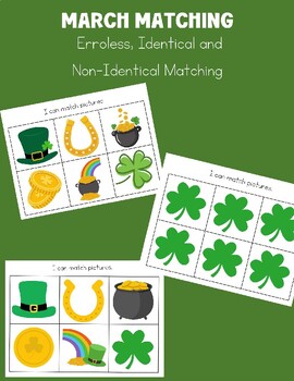 Preview of March Simple Matching Activities for Special Education