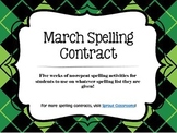 March Spelling Contracts-5 Weeks