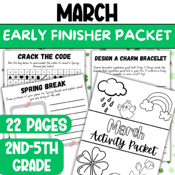 Preview of March + St Patricks Day SEL Activities for Early Finishers + Brain Breaks