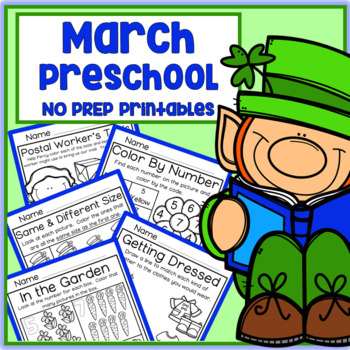 Preview of March Spring Preschool Printable Packet NO PREP
