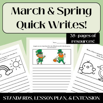 Preview of March & Spring Quick Writes - No Prep St. Patrick's Day Activities