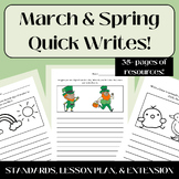 March & Spring Quick Writes - No Prep St. Patrick's Day Ac