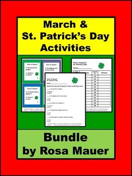 Preview of March & St. Patrick's Day Activities Bundle Language Arts for Kids