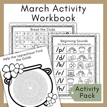 Preview of March St Patrick's Day Activity Workbook