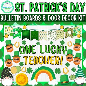 Preview of March & St. Patrick's Day Bulletin Boards & Door Decor Kits | One Lucky Teacher!