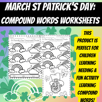 Preview of March St. Patrick's Day Compound Word Worksheets